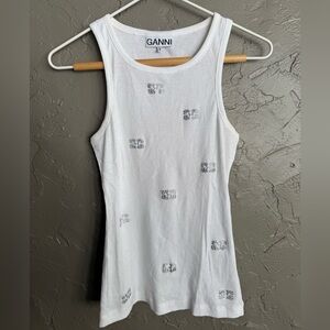 Ganni white tank